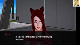 A seductive redhead's journey in a homemade visual novel
