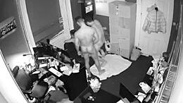 Uninhibited trio encounter during office hours - Additional webcam footage