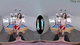 Zmoči se: April Valentinos draži mizo za biljard v VR s POV in oralno akcijo