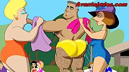 Des hommes gays brésiliens montrent leurs gros culs dans un porno animé