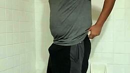 Steamy solo session with Indian hunk Alan Prasad in the bathroom