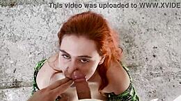 Sister's friend gives a skilled deepthroat performance on deserted rooftop