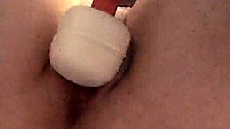 Submissive wife in blindfold in amateur sex scene