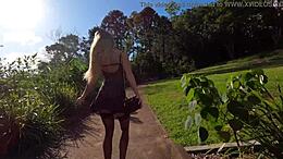 Public park action with squirting and toy play