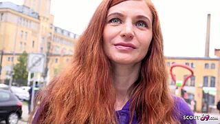 German scout recruits slim redhead Ukrainian teen Lina Joy for intense casting encounter