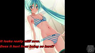 Miku Hatsune encourages hands-off climax with Joi instructions