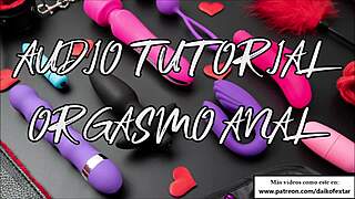 Spanish shemale guides to anal orgasm with BDSM joi