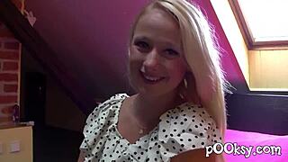 Blonde amateur gets her huge ass fingered and fucked