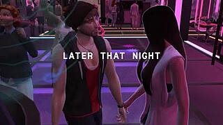 Animated video of a disloyal spouse engaging in intense sexual activity with her supplier