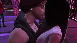 Animated video of a disloyal spouse engaging in intense sexual activity with her supplier