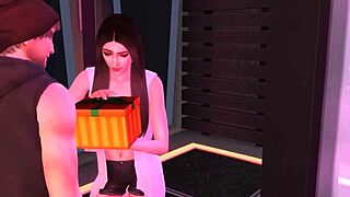 Animated video of a disloyal spouse engaging in intense sexual activity with her supplier
