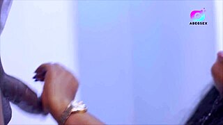 Satisfying encounter with a black caretaker while husband is absent in red dress