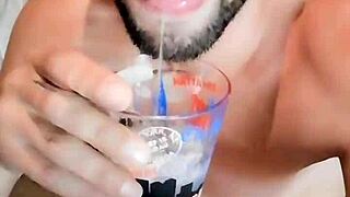 Fresh-faced hunk takes a massive cum load