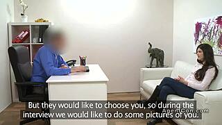 Big tits homemade brunette gets fucked in doggy style in casting scene