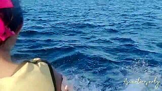 Fun at the beach ends with a hot cumshot
