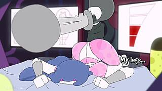 Furry girl Melieconiek in hot action with big-boobed anime girl