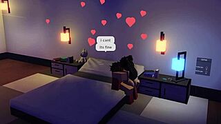 A hot girl gets fucked by a monster in Roblox