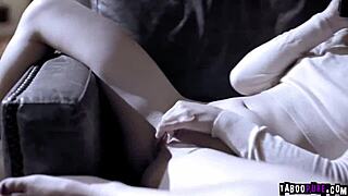Jessy Jones babysitter seduces the father on the couch