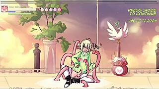 Cute elf experiences anal play with cheerleader shemale and consentacle
