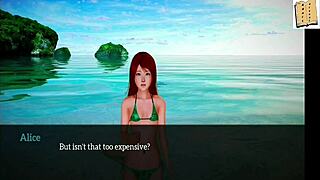 Amateur family’s erotic game in bikinis