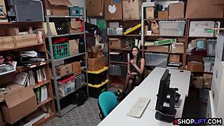A skinny teen shoplifts and has sex with an office boss to avoid punishment