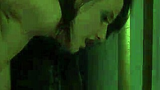 A mature woman in stockings is tied up and has rough anal sex