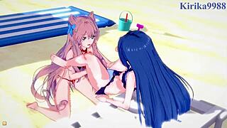 Symphogear girls in intense lesbian and futanari action