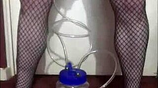 Gay cowboys milk their udders with a portable machine