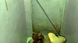 Bbw escort caught in the act at the bathroom at work