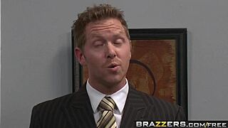 Busty blondes swallow cum in intense office group sex