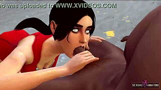 Steamy beach encounter with a well-endowed black lifeguard in erotic 3D animation
