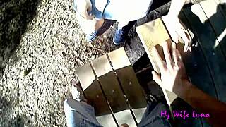 Housewife Luna enjoys outdoor sex with big cock lover
