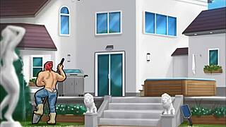 Steamy scene from Summertime Saga, a porn video game