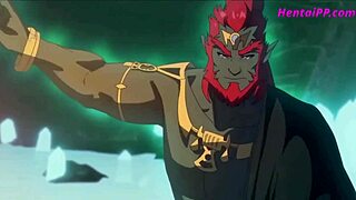 2D animated hentai with an elf character from The Legend of Zelda getting a rough treatment in the pool