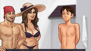 Steamy scene from Summertime Saga, a porn video game