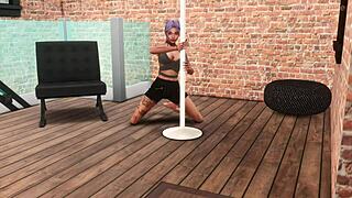 3D animated big tits bouncing while getting creampied