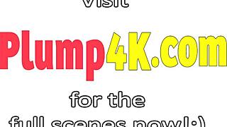 Hugs and kisses with a plump blonde in a group sex scene
