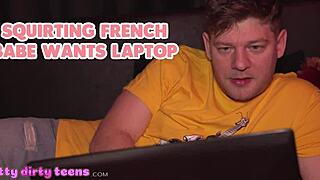 Small tits French babe gets rough sex and cum on glasses