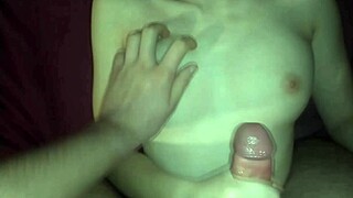 Beautiful stepsister gets cum on her great assets
