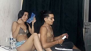 Steaming hot amateur video with big cock action
