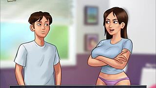 Summer-themed anime and cartoon porn with ecchi elements