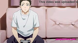 Virgin teen's first blowjob with horny step-sis in 3D hentai