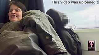 Public pleasure on the train with an unknown man