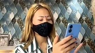 Young woman from Sikkim in a live porn show