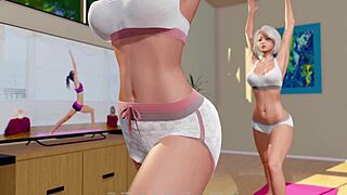 Beautiful MILF with glasses gets her clothes ripped in this cartoon porn video