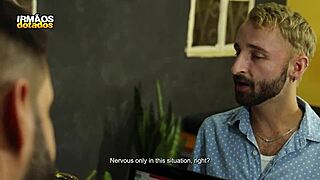 First time gay experience with my mature boss during an interview at the office