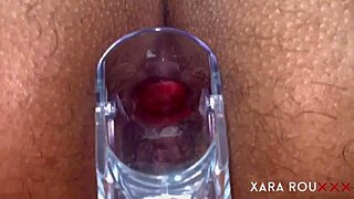 Beautiful mature woman enjoys anal sex with a speculum