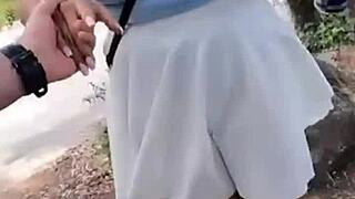 Outdoor sex in the mountains with a beautiful couple with perfect bodies