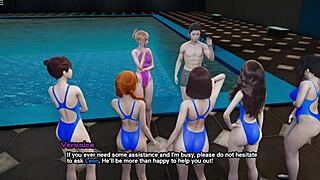 Visual novel and porn game with hot teacher and student action