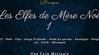 Dirty talking French elves in Santa’s harem